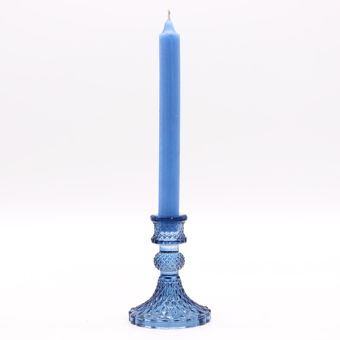 Vintage Dinner Candle Holder Ruby Royal Blue