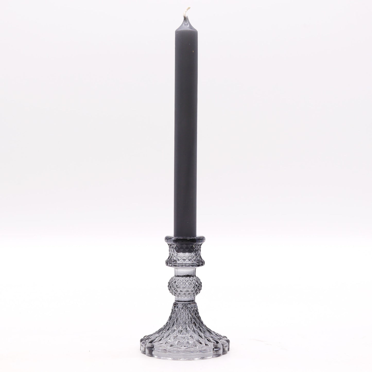 Vintage Dinner Candle Holder Smoke Grey