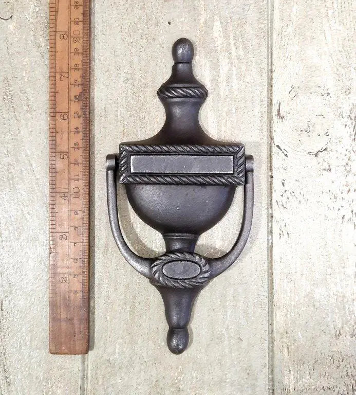 DOOR KNOCKER GEORGIAN CLASSIC CAST ANTIQUE IRON 200MM