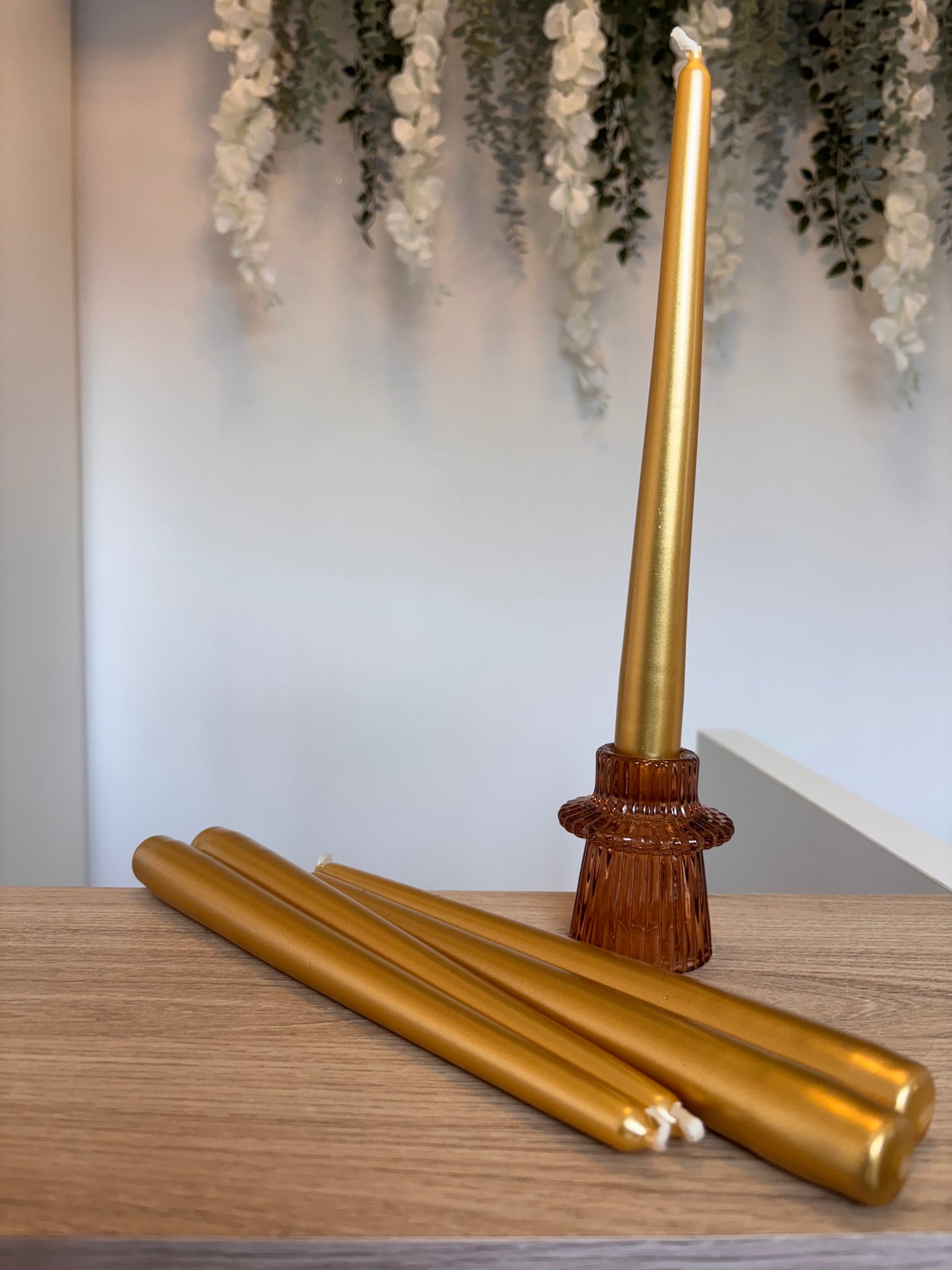 Metallic Gold Taper Candle