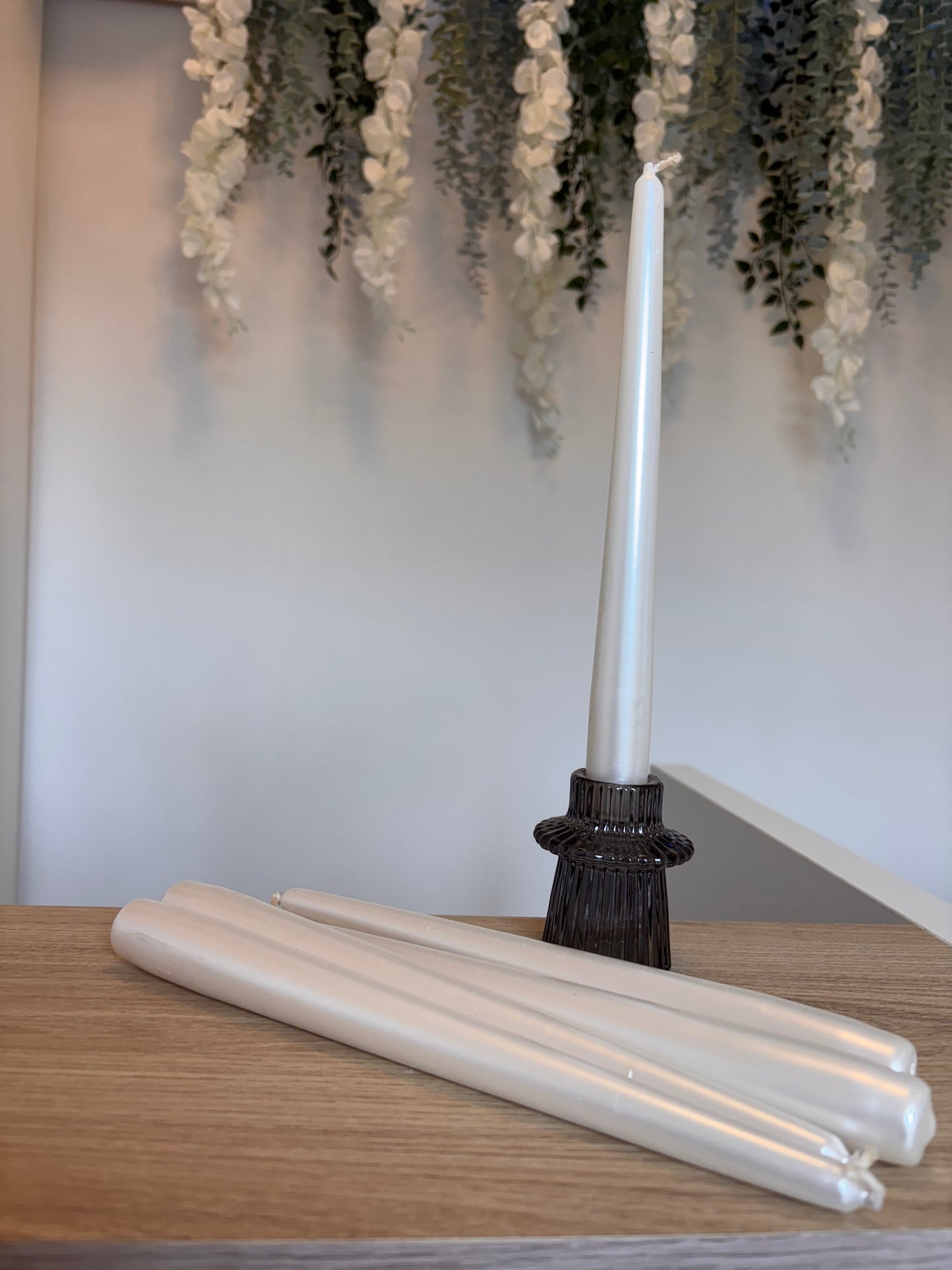 Metallic Pearl Taper Candle