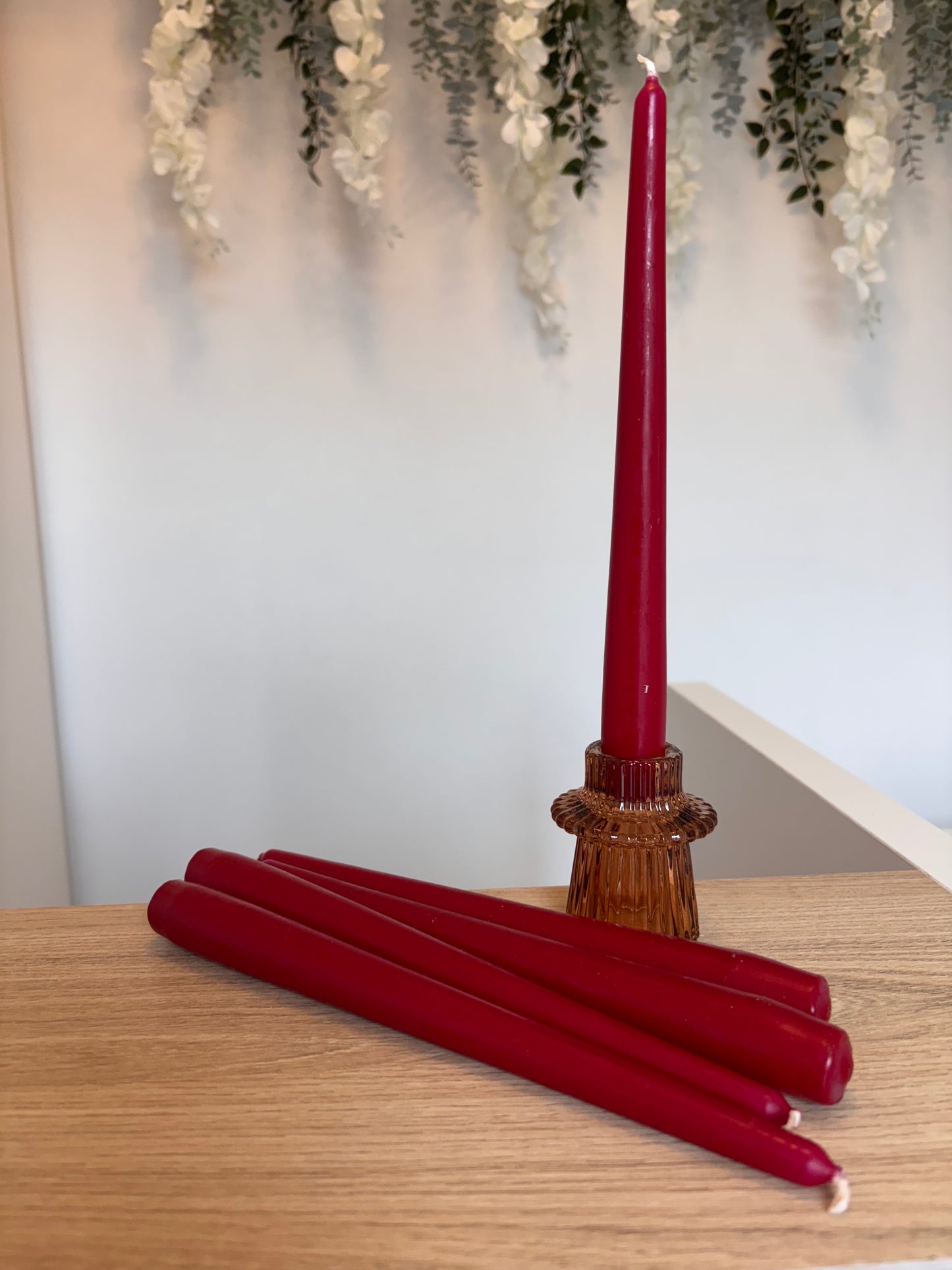 Burgundy Taper Candle