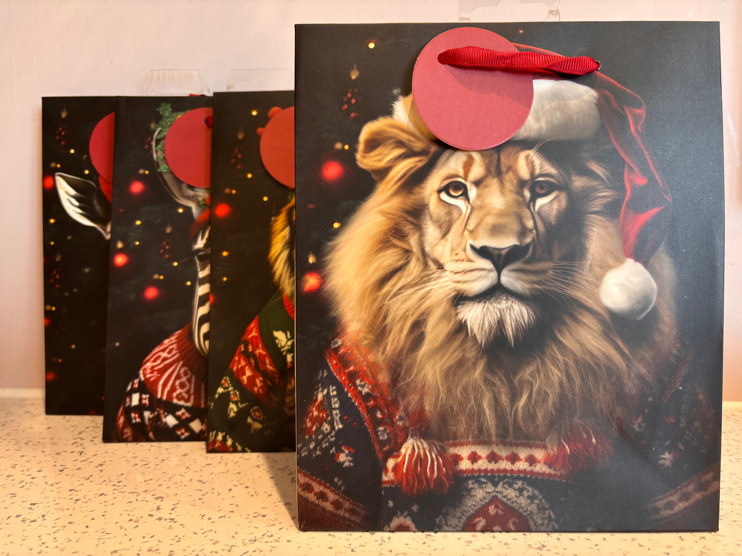 Lion Jungle Christmas Cynocephaly Illustrations Bag 23cm