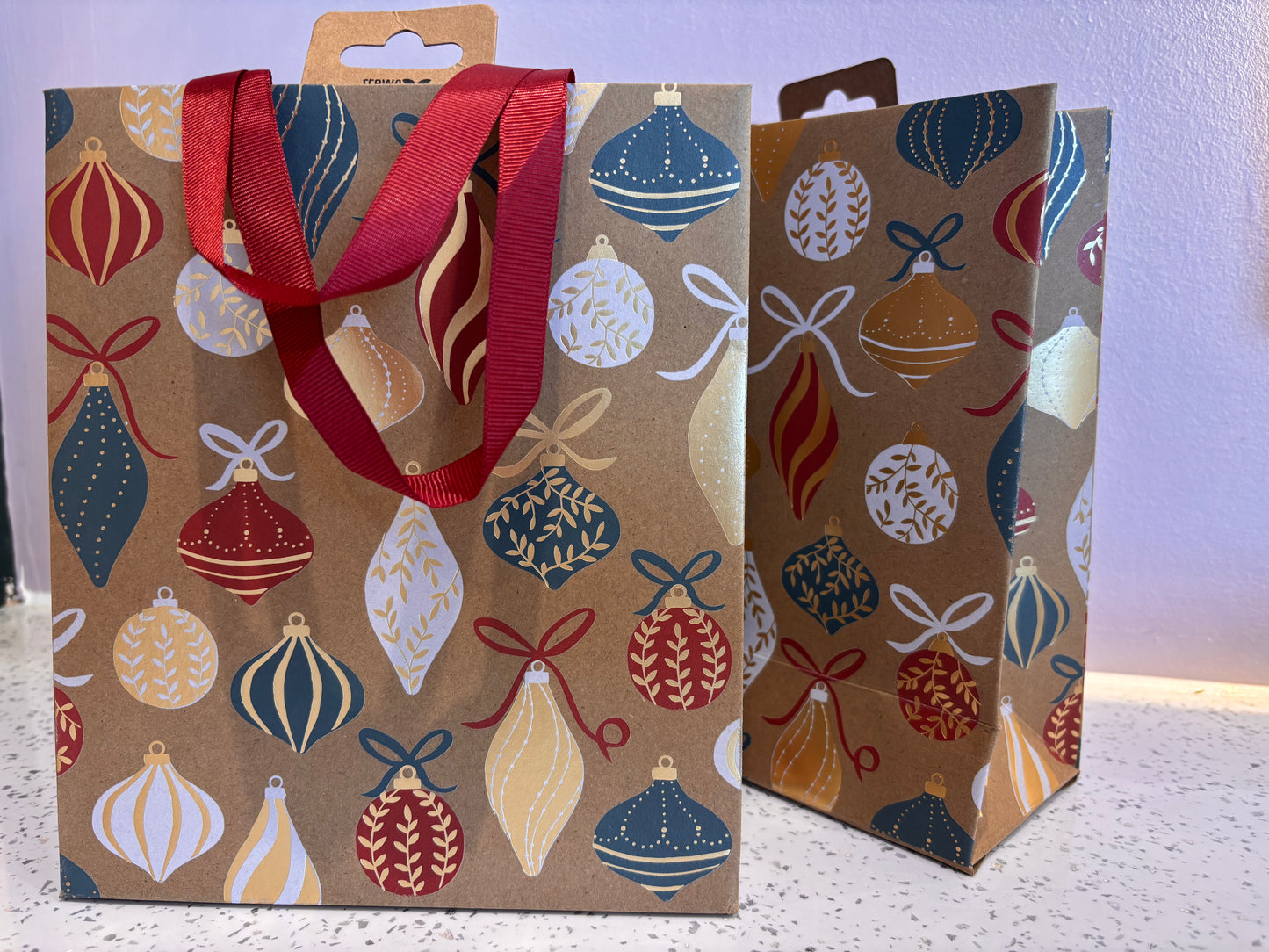 Bauble Christmas Gift Bag 21cm