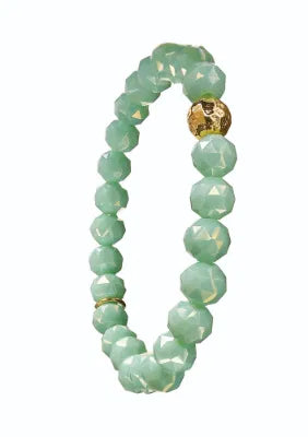 Opaque Facetted Crystal Classic - Iced Aqua/Gold