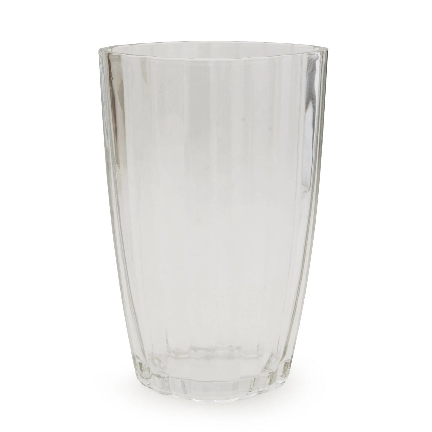 Clear Ridged Cylinder Glass Vase 28cm