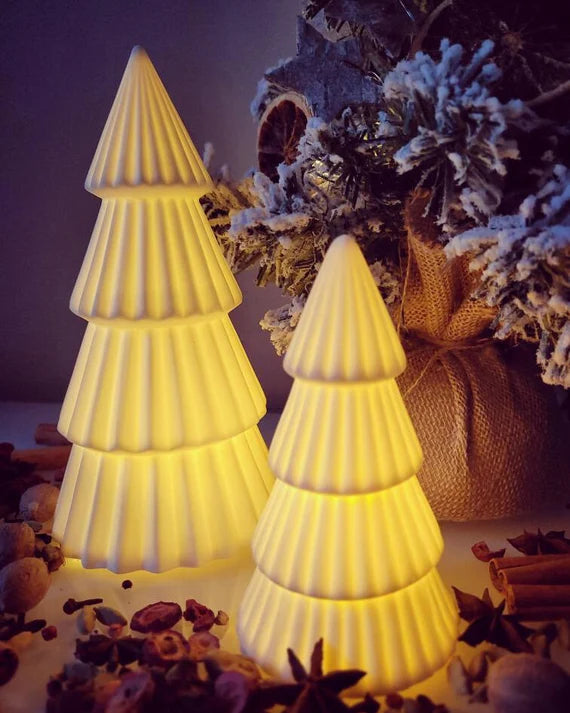LED Ceramic White Tree 20.5cm
