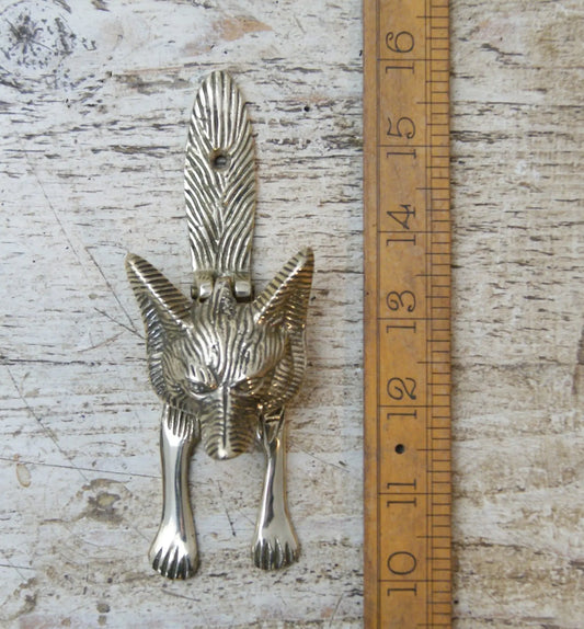 DOOR KNOCKER FOX DESIGN SOLID BRASS 150MM