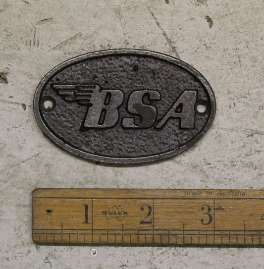 BSA Oval Plaque Cast Antique Iron 75mm x 50mm