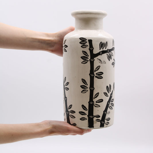 Lombok Bamboo Motif Natural Straight Vase