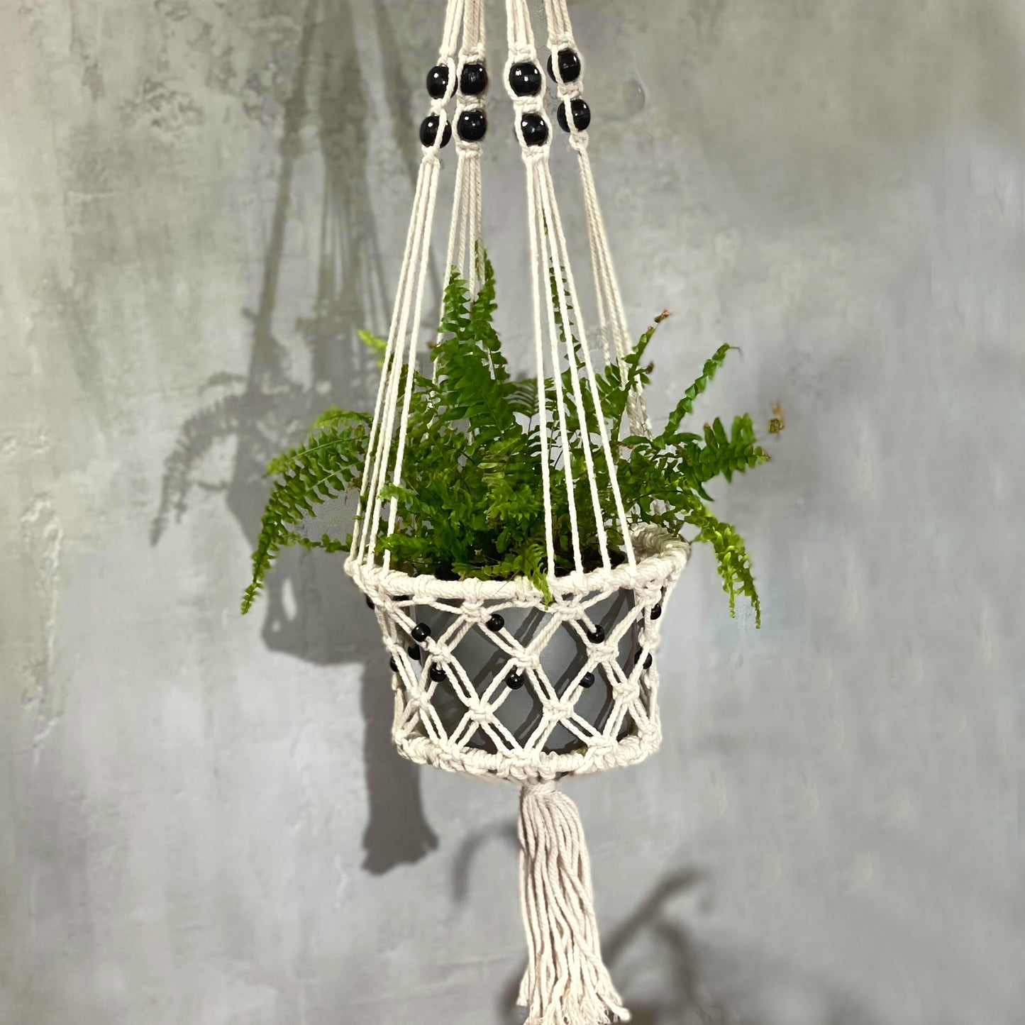 Macrame Pot Holder Beaded