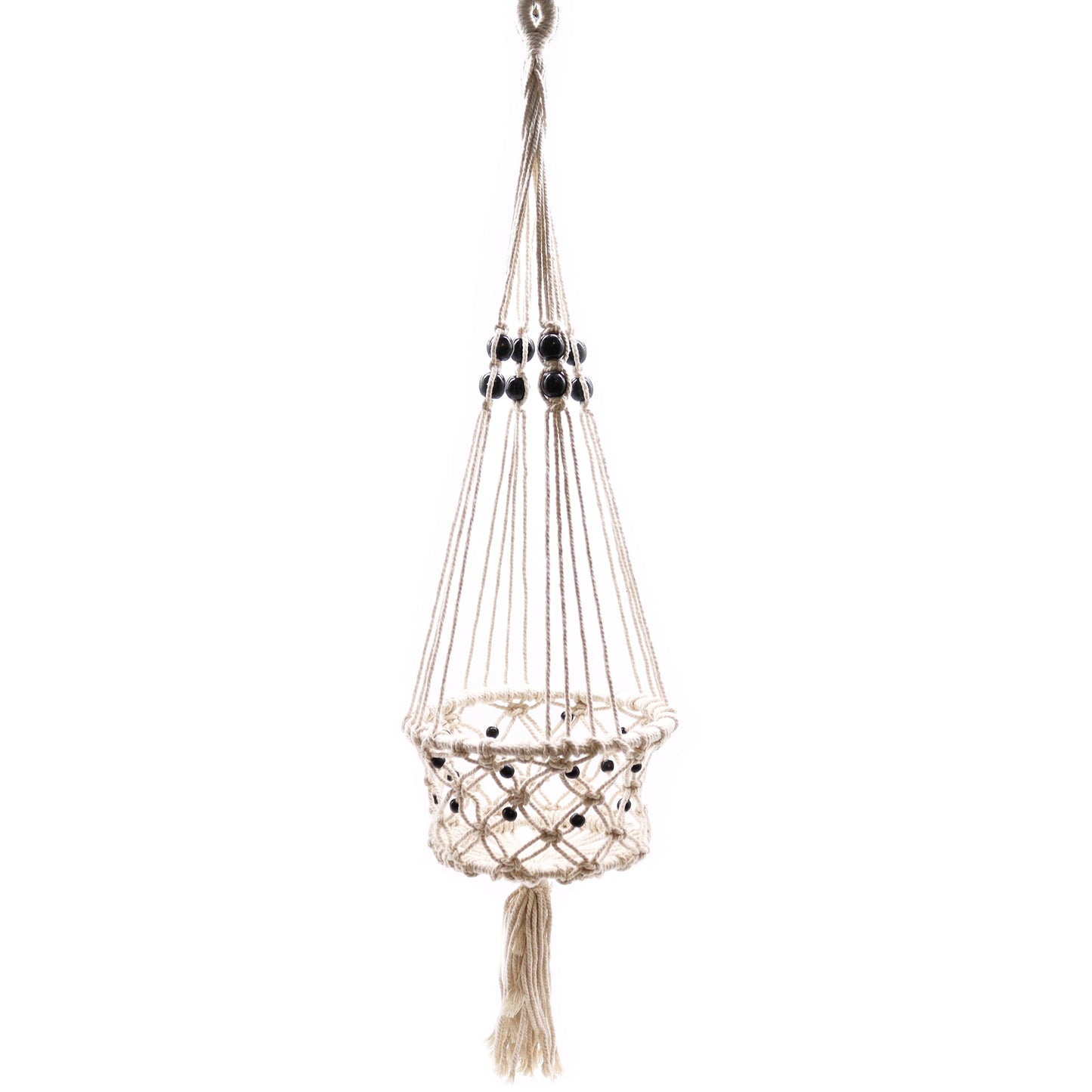Macrame Pot Holder Beaded
