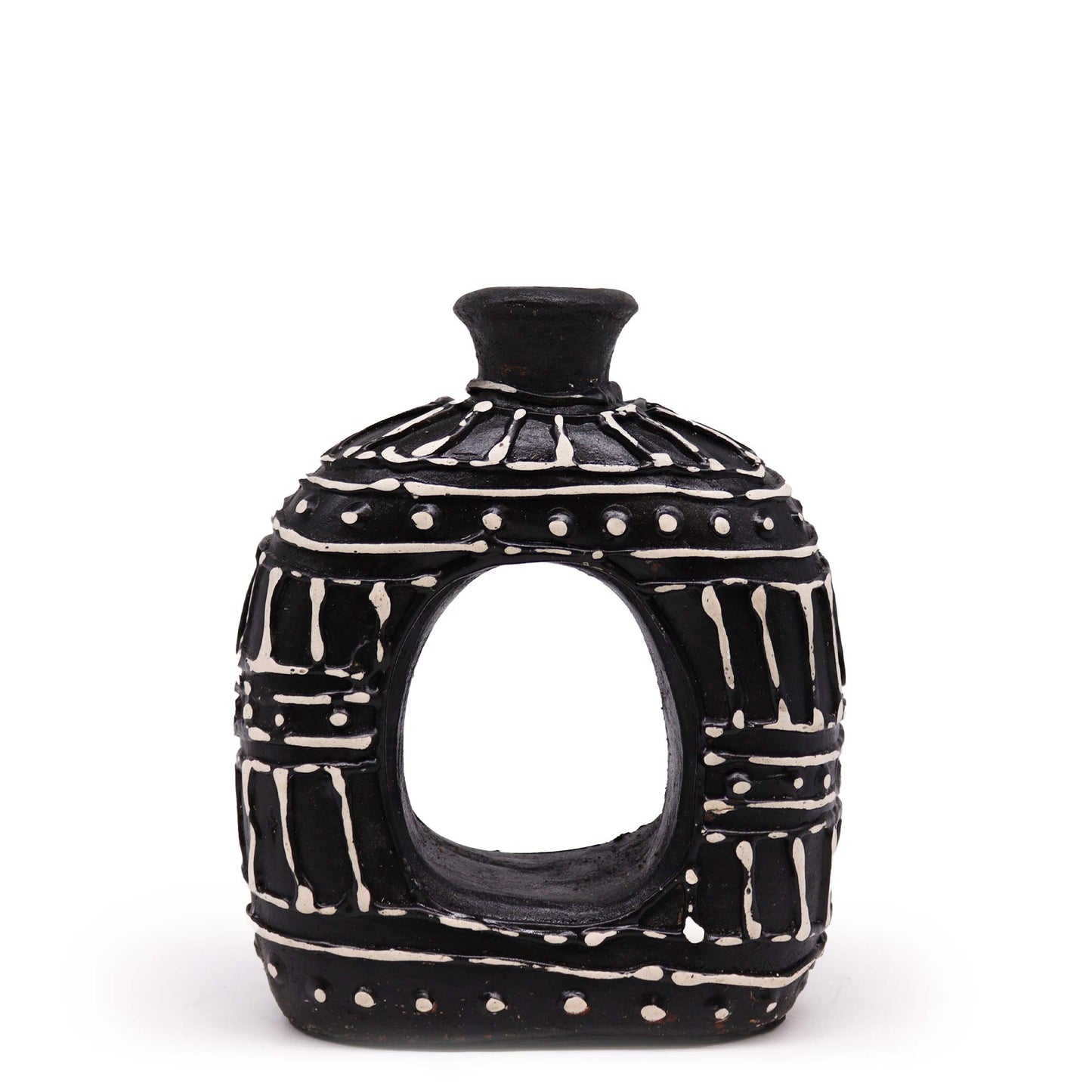 Lombok Oval Chocolate Donut Shaped Vase 18cm