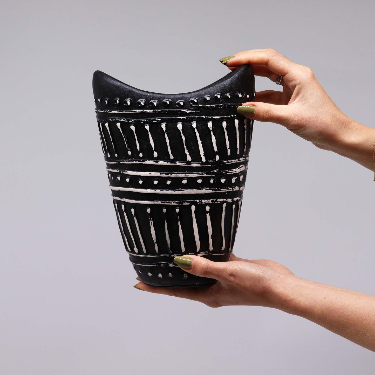 Lombok Greek Chocolate Wide Neck Shaped Vase