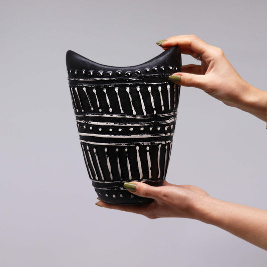 Lombok Greek Chocolate Wide Neck Shaped Vase