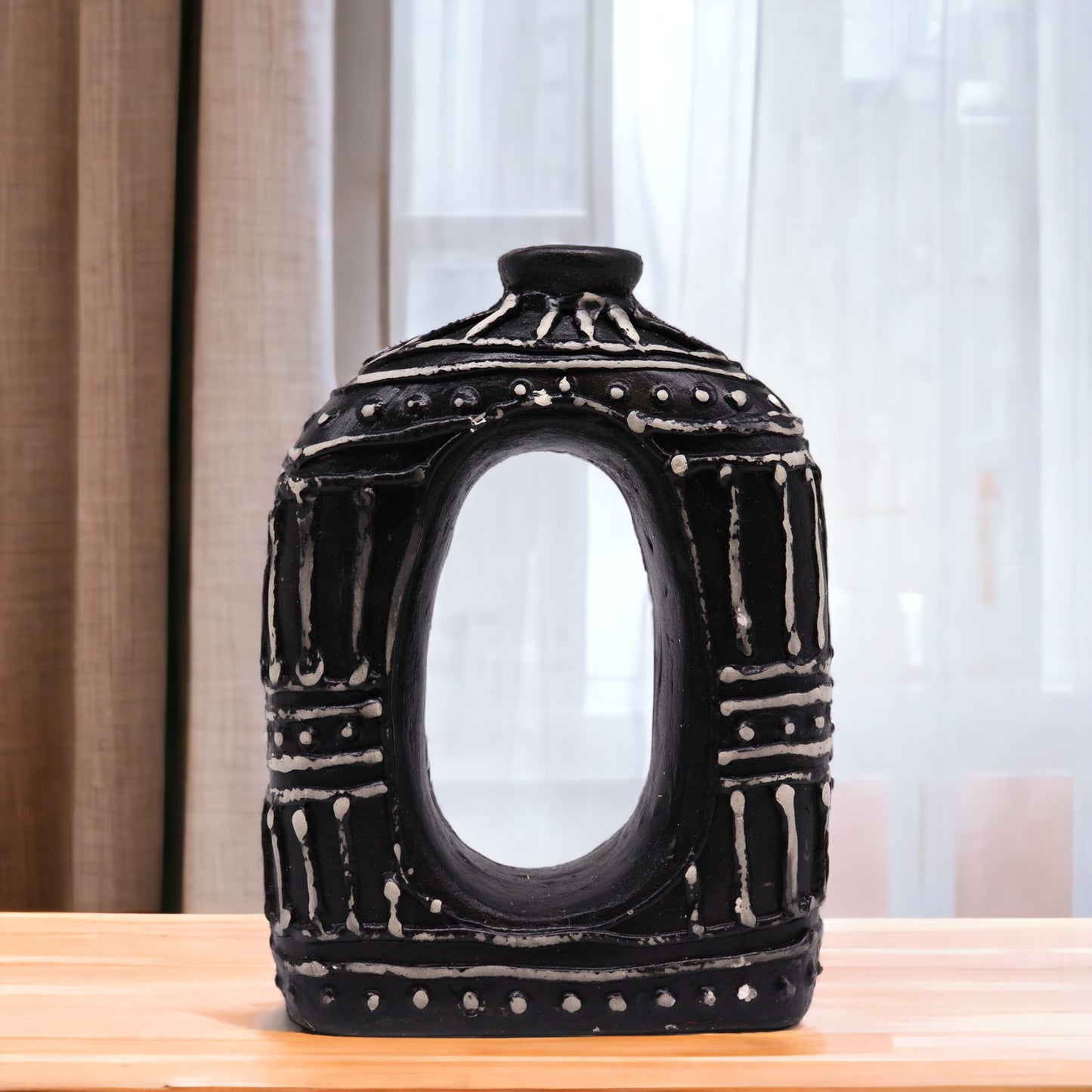 Lombok Oval Chocolate Donut Shaped Vase 23cm