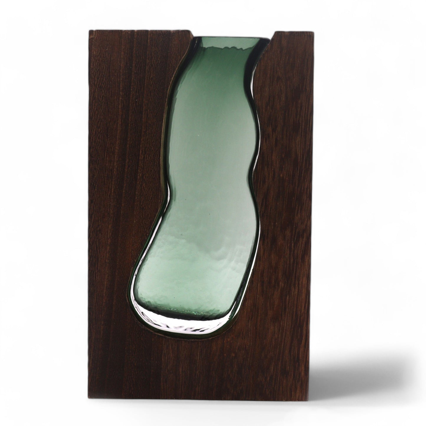 Glass Vase / Terrarium inside Dark Tung Wood 23cm