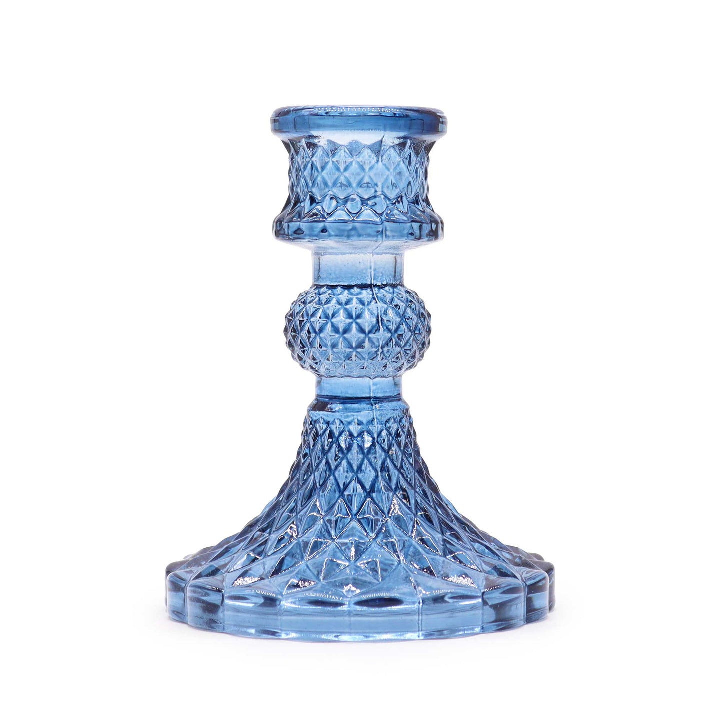 Vintage Dinner Candle Holder Ruby Royal Blue