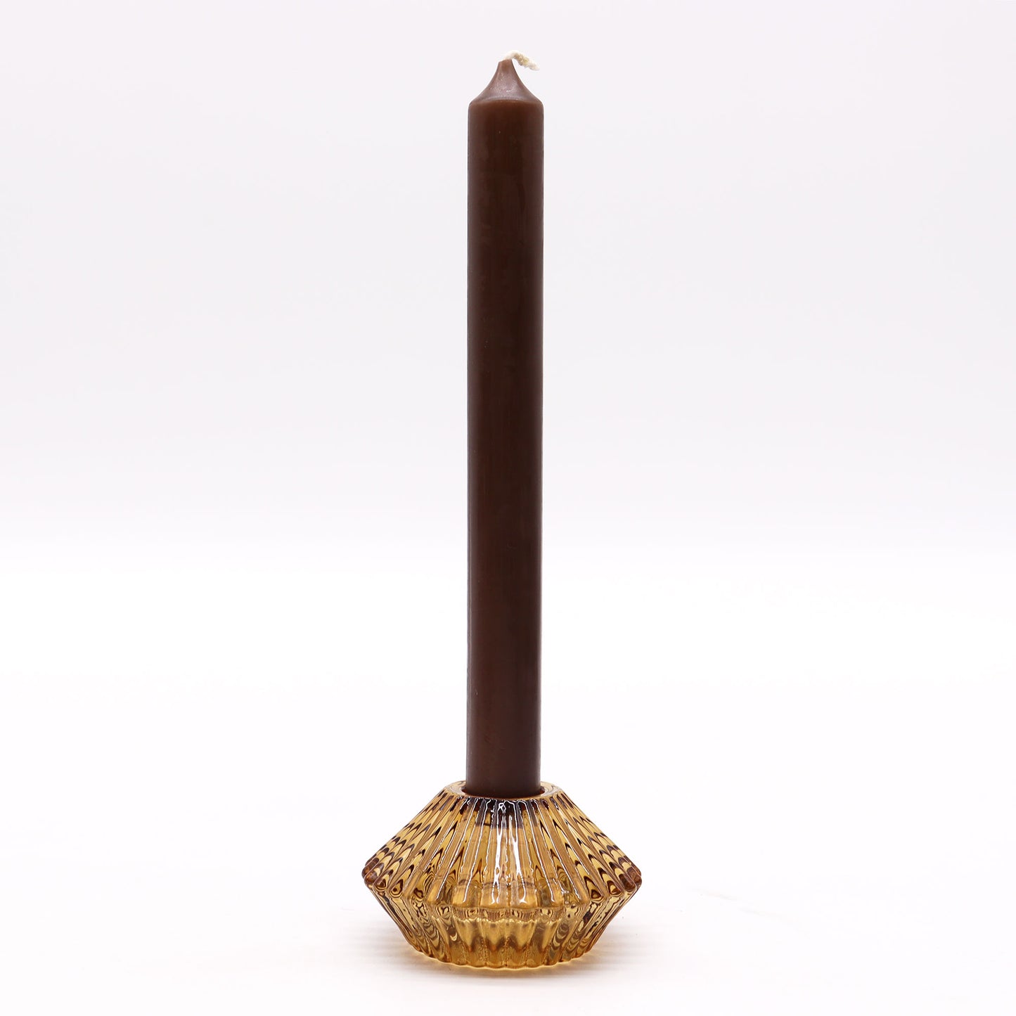 Flip Dinner Candle / Tealight Holder Antique Amber