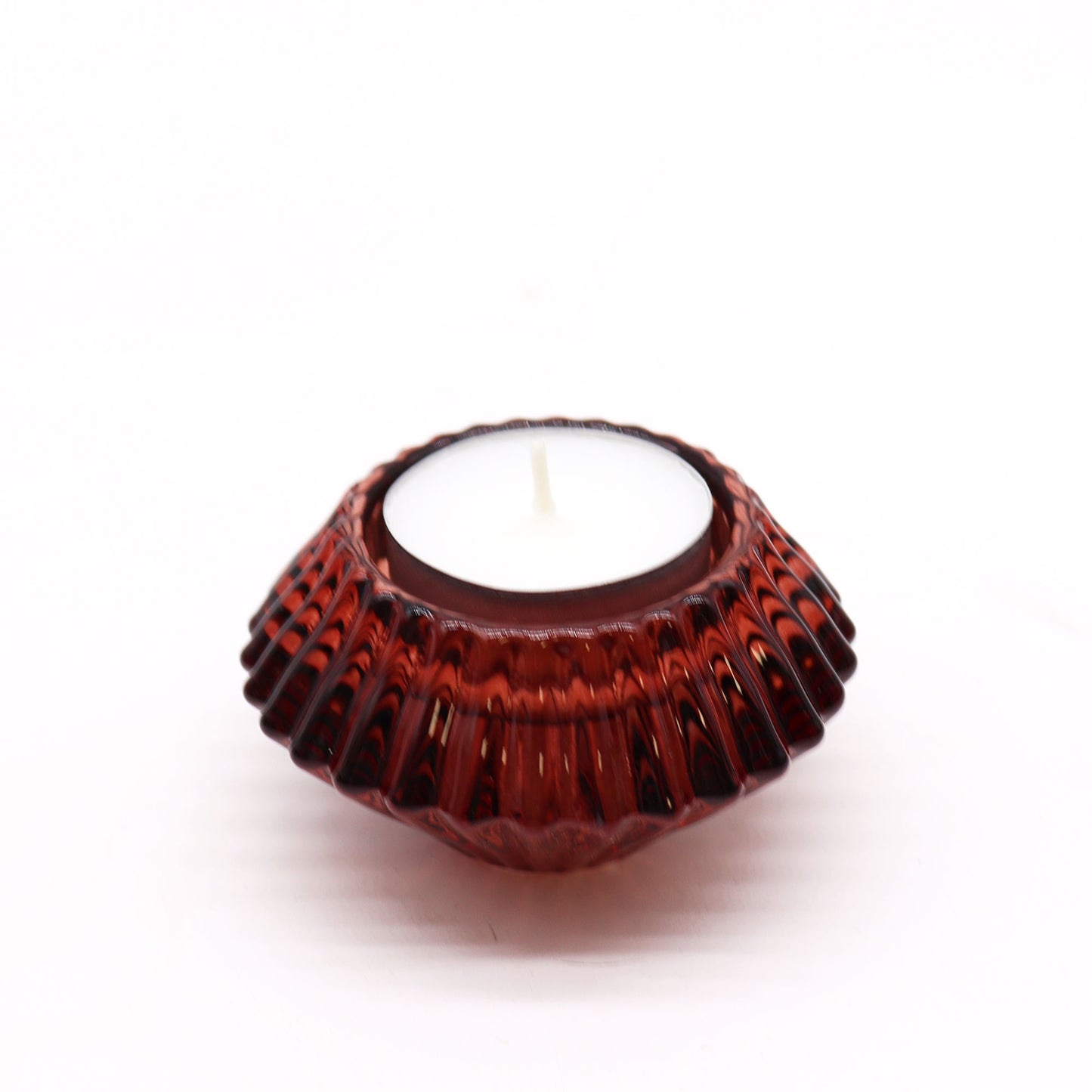 Flip Dinner Candle / Tealight Holder Ruby Red