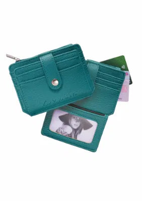 Card & Coin Treasure Purse / Faux Leather Teal