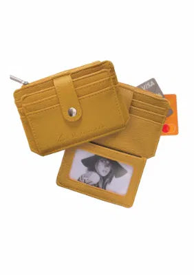 Card & Coin Treasure Purse / Faux Leather Ochre