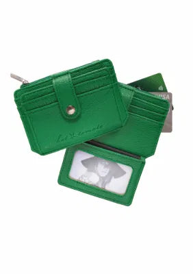 Card & Coin Treasure Purse / Faux Leather Emerald