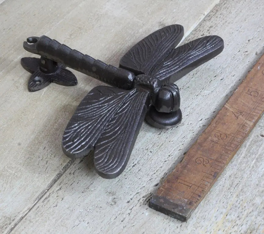 DOOR KNOCKER DRAGONFLY CAST ANTIQUE IRON 150MM