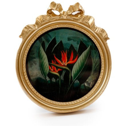 Gold Round Mini Frame with Bow 12.3cm