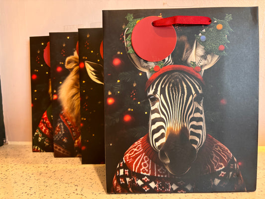 Zebra Jungle Christmas Cynocephaly Illustrations Bag 23cm