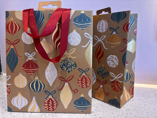 Bauble Christmas Gift Bag 21cm
