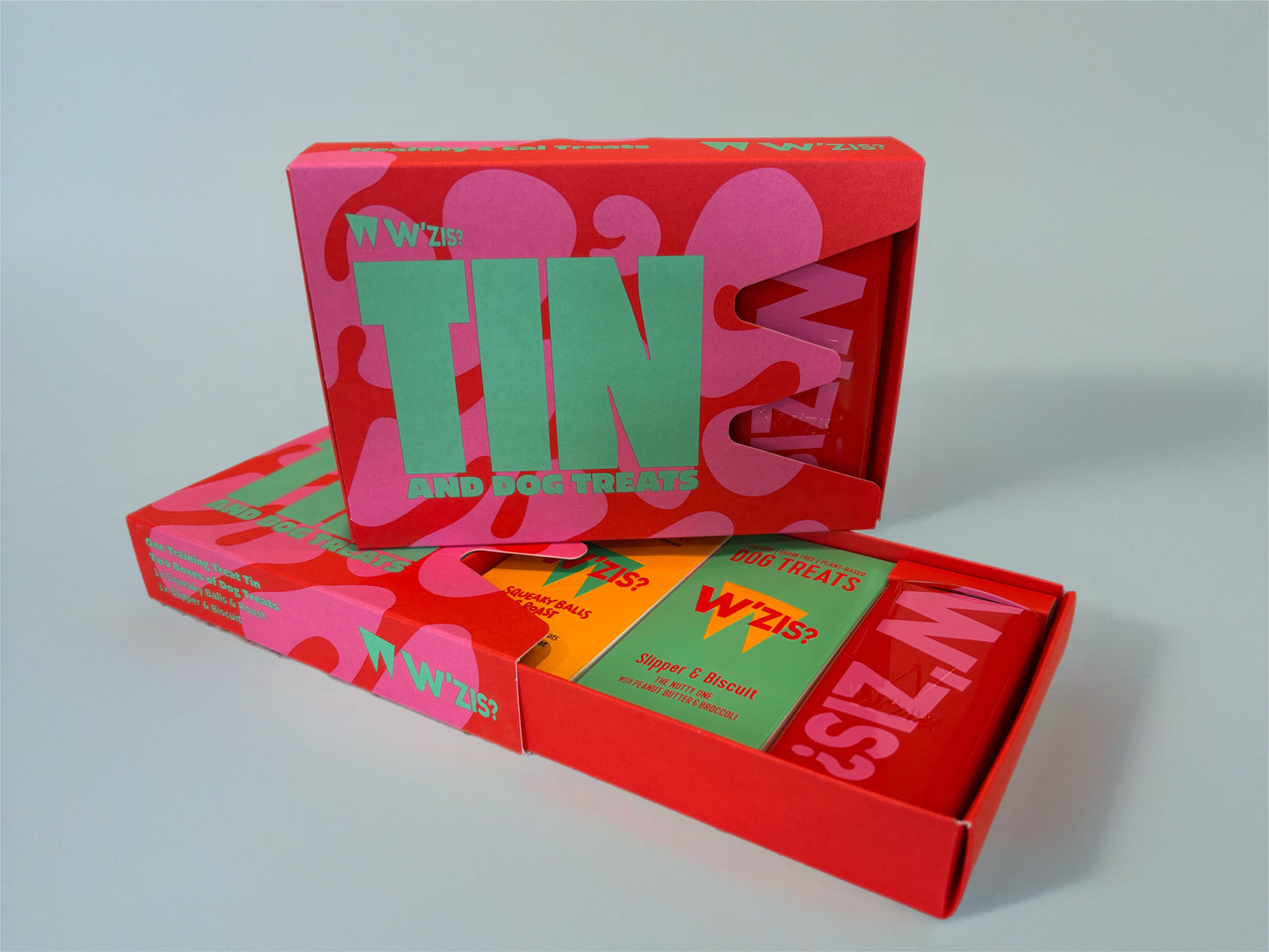W'Zis Pink & Red Tin Gift Box & 2 Refills, Squeaky Balls & Roast + Slipper & Biscuit