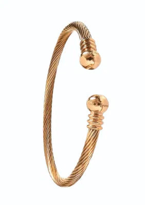 Twisted Open Cuff - Stainless Steel w/18K Gold PVD
