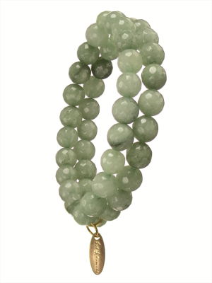 Jade Green Double Up Stone Beads Bracelet