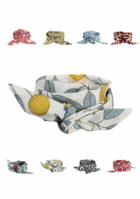White & Lemon Fruit Harvest Wristie/Hair/Neck Tie