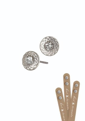 Crystal Rub Over Matt Silver Style Stud