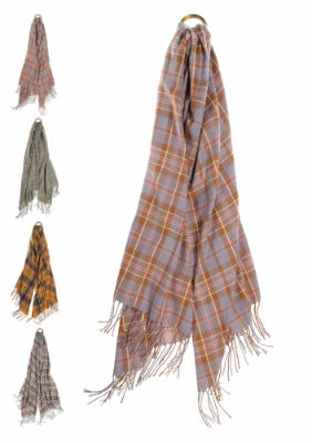Lilac & Toffee Classic Checl Scarf
