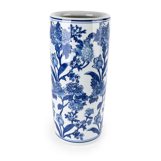 Sumatra Blue & White Cylinder Vase 45cm