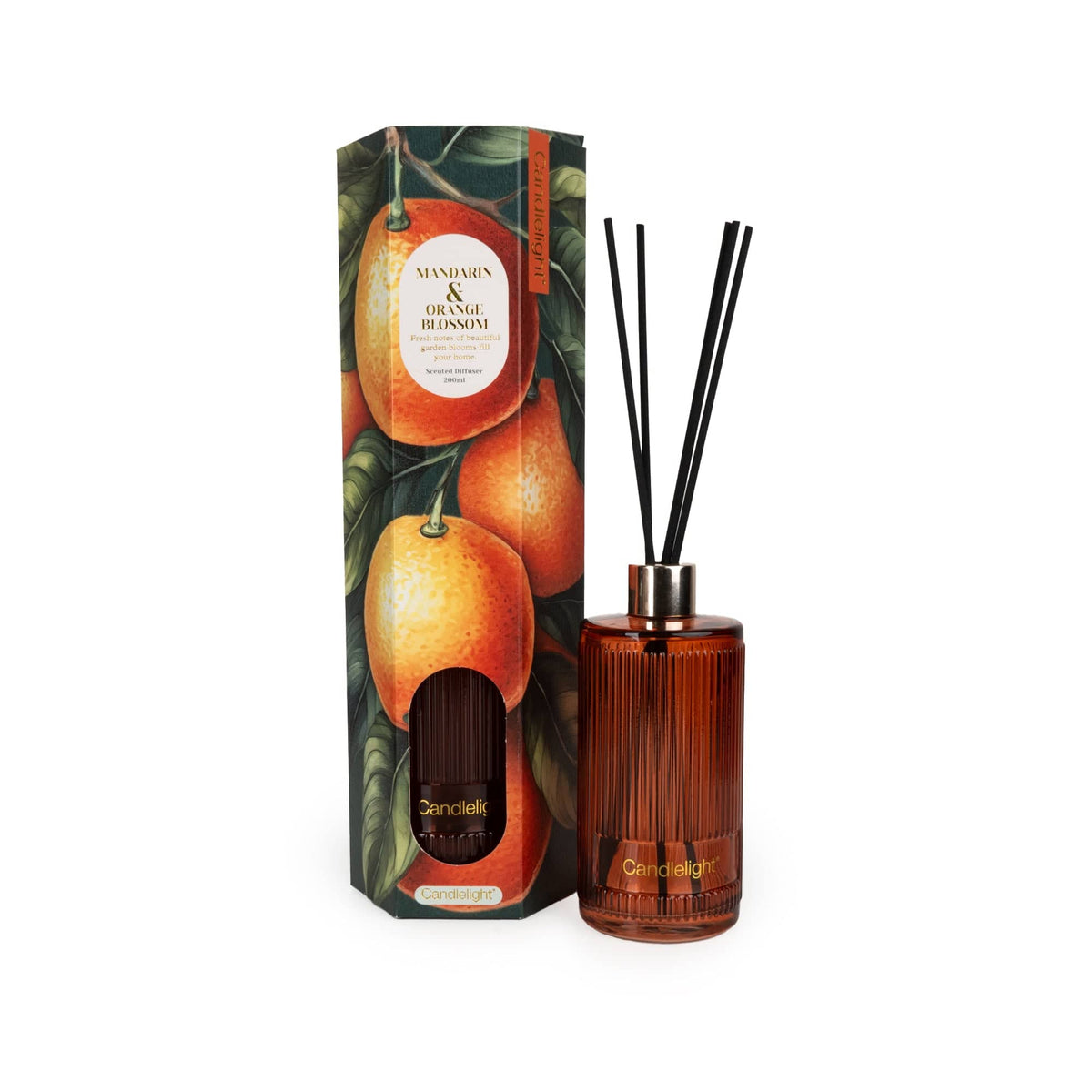 Orange Glass Reed Diffuser Mandarin & Orange Blossom Reed Diffuser 200ml – The Hearth Bicknacre