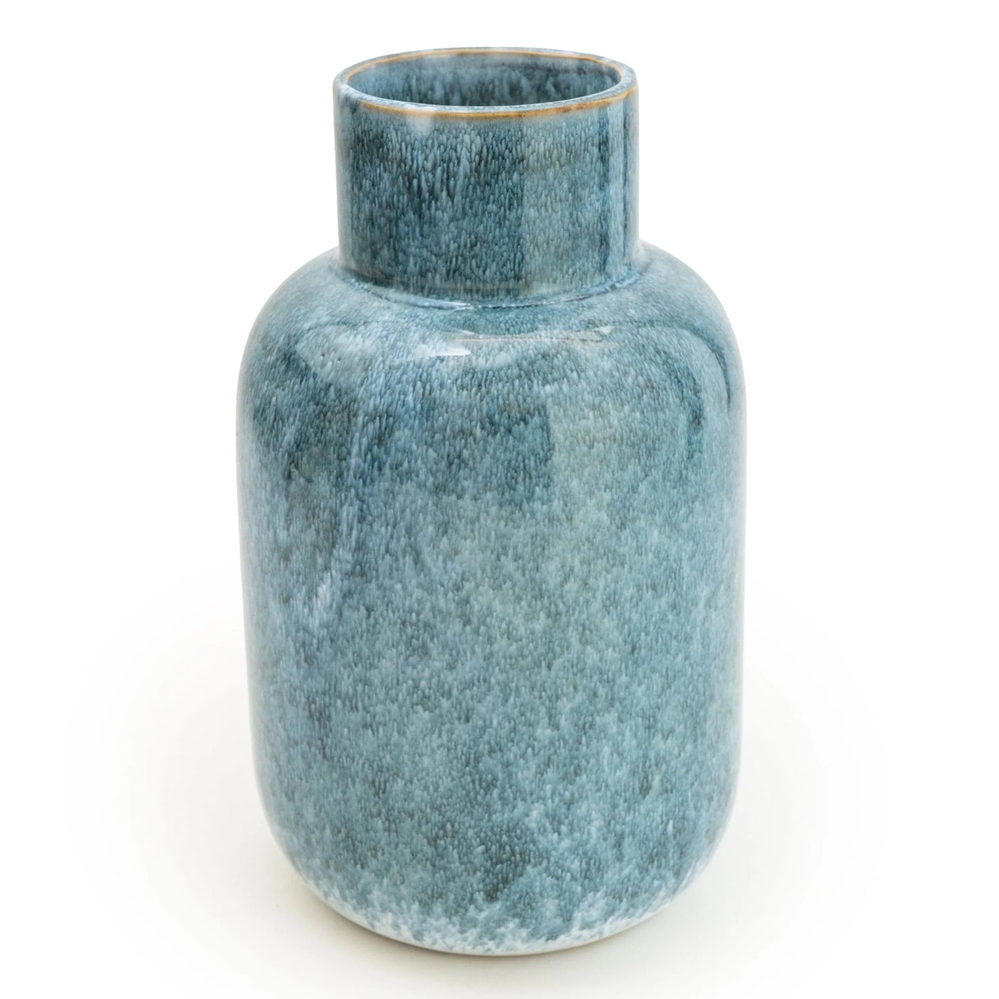 Reactive Blue Glaze Short Neck Bottle Vase 25cm