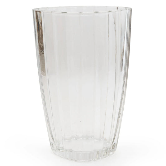 Clear Ridged Cylinder Glass Vase 28cm