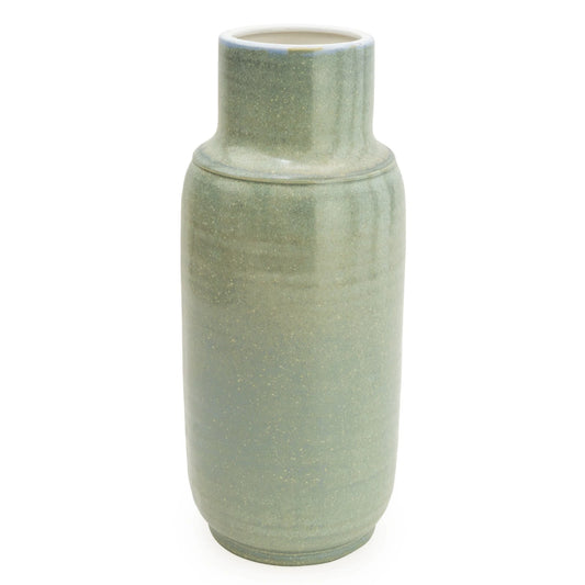 Reactive Green Glaze Short Neck Bottle Vase 29cm