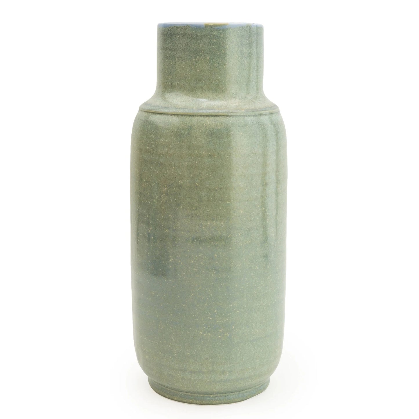 Reactive Green Glaze Short Neck Bottle Vase 29cm
