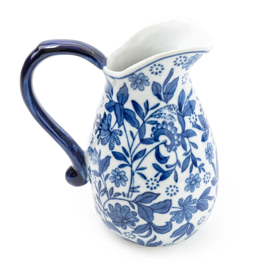 Sumatra Blue & White Large Ceramic Jug 21.5cm
