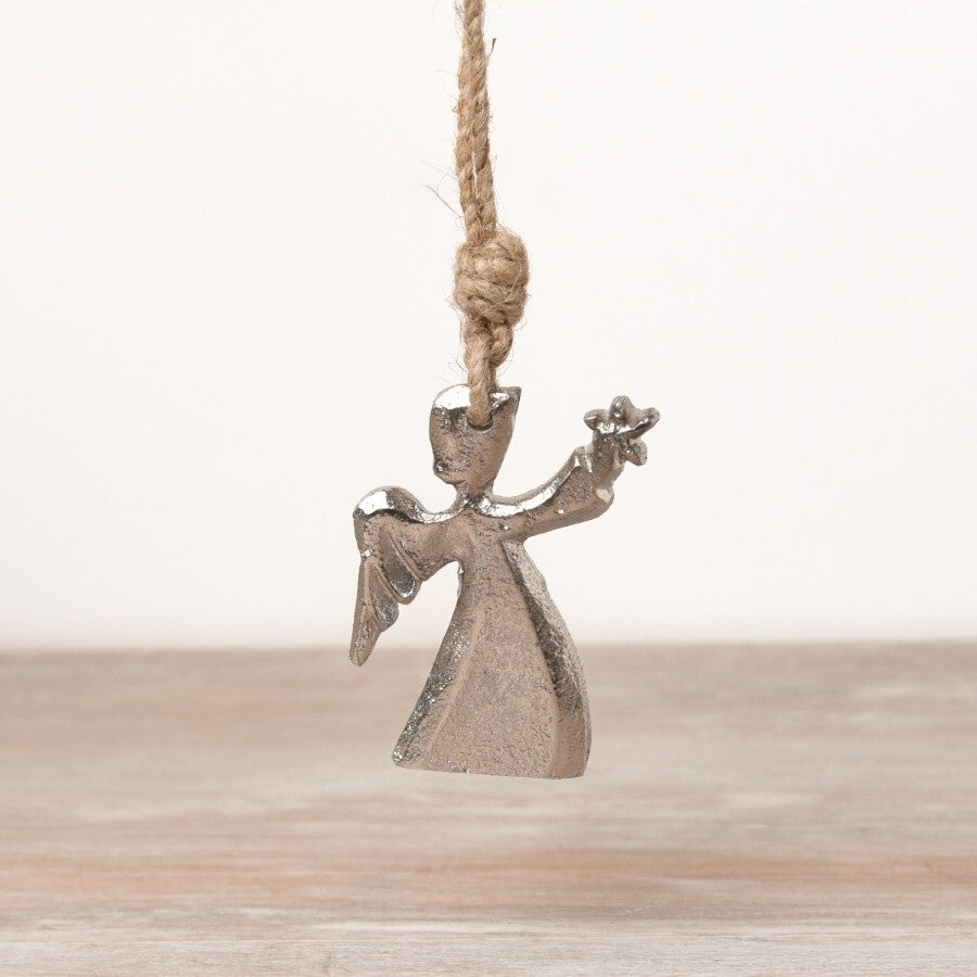 Hanging Angel with Star Aluminium 7.5cm